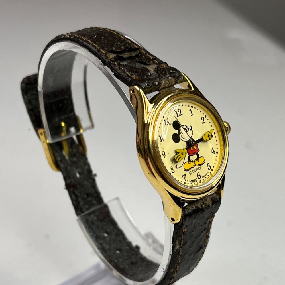 Vintage Lorus Disney Mickey Mouse Quartz Watch With Gold-Tone Case - Picture 5 of 11